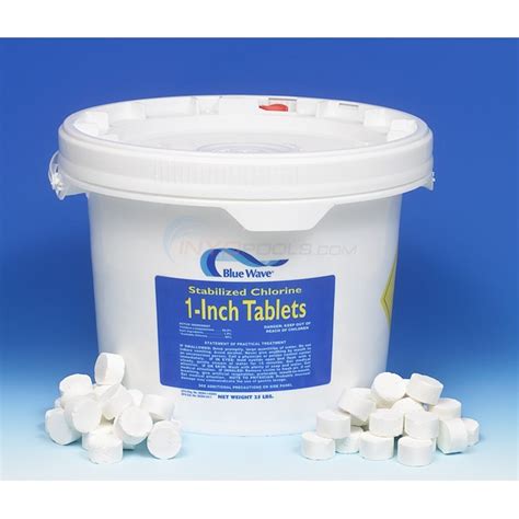 These 3 stabilized chlorine tablets are the strongest available. Blue Wave 1 inch Chlorine Tablets 25 lb. pail - NC120 ...