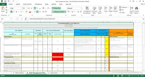 Project Risk Management Plan Template Excel