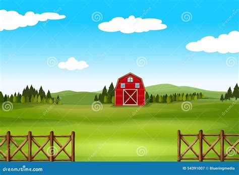 Ein Bauernhof Vektor Abbildung Illustration Von Umgebung 54391007
