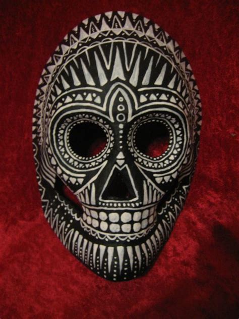 Hand Painted One Of A Kind Day Of The Dead Paper Mache Skull Mask