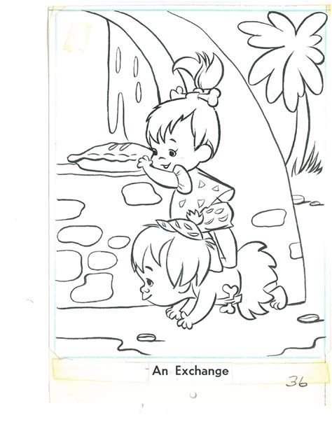 Flintstones Coloring Book Page 36 Pebbles And Bamm Bamm In Steven Ngs