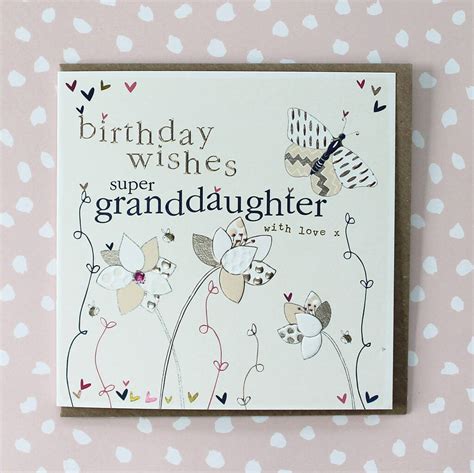 Birthday Card Granddaughter By Molly Mae