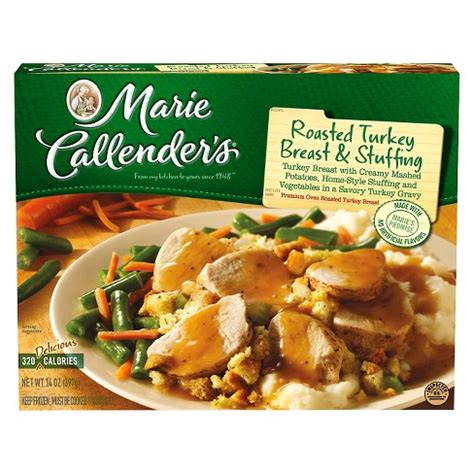 Take your time to enjoy the comforting taste of your favorite meals. Marie Callenders Frozen Roast Turkey Stuffing Dinner ...