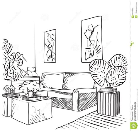 Interior Room Sketch Stock Vector Illustration Of Room
