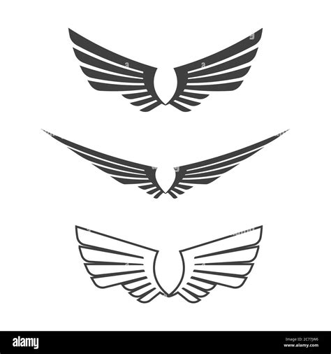 Falcon Wing Icon Template Vector Illustration Design Stock Vector Image
