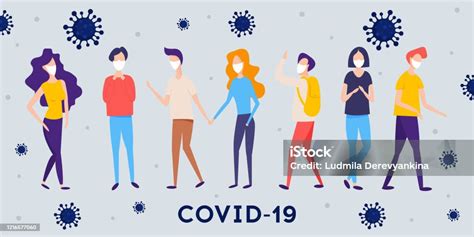 Covid19 Novel Coronavirus People In White Medical Face Mask Stock