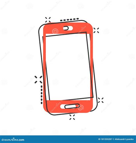 Smartphone Blank Screen Icon In Comic Style Mobile Phone Cartoon