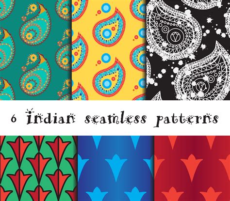 Seamless indian patterns set 656869 - Download Free Vectors, Clipart ...