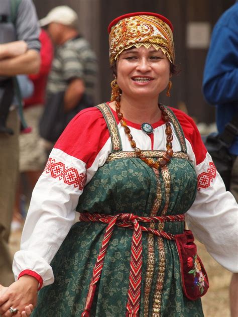 Fort Ross Woman Wearing Traditional Russian Costume Traditional Dresses Russian Clothing Women