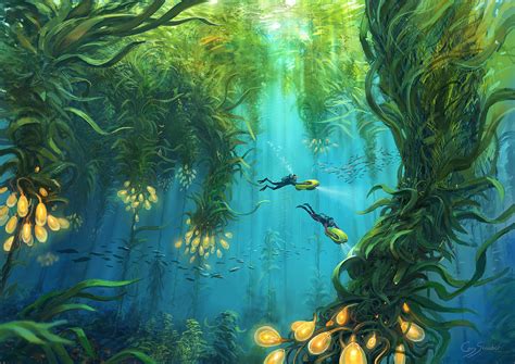 Artstation Subnautica Kelp Forest