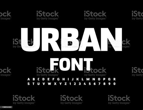 Vector Urban Font White Trendy Font Stock Illustration Download Image