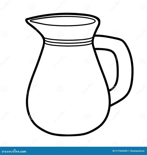 Coloring Book For Kids Jug Stock Vector Illustration Of Handle