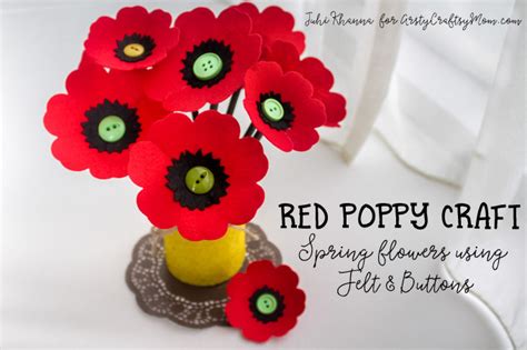 Spring flowers: Red Poppy Felt Craft - Artsy Craftsy Mom