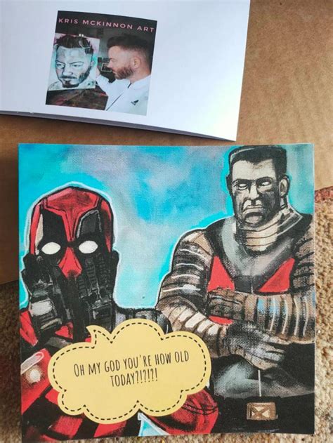 Deadpool Birthday Card By Kris Mckinnon Etsy