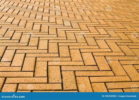 Yellow Block Pavior Driveway Seamless Texture Of Street Tiles Pattern