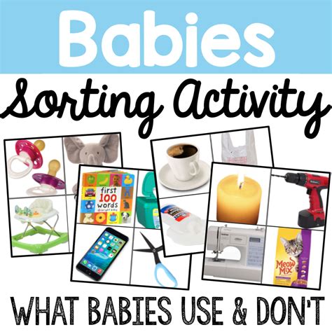 Things Babies Use vs. Don't Use Sorting Activity | Sorting activities, Sorting, Baby