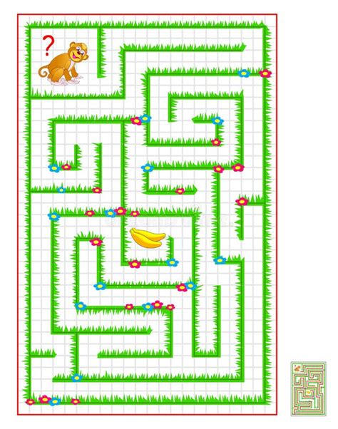 Logic Puzzle Game With Labyrinth For Children And Adults On Square