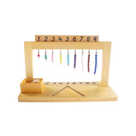 Wooden Montessori Math Material Montessori Hanger Color Bead Stairs 1 9