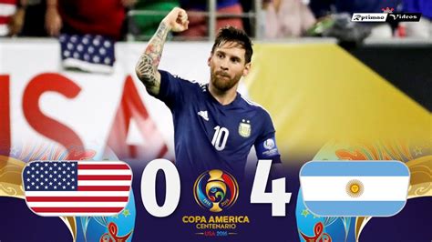 Usa 0 X 4 Argentina 2016 Copa América Semifinal Extended Goals