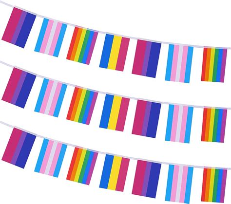 Amazon Com Jmkcoz 76 Pcs Assorted Rainbow String Flags Gay Pride