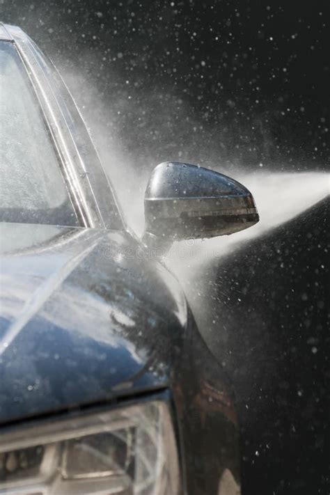 Car Washing With High Pressure Water Jet Stock Image Image Of