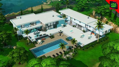 300000 Luxury Modern Mansion Sims 4 House Building Youtube