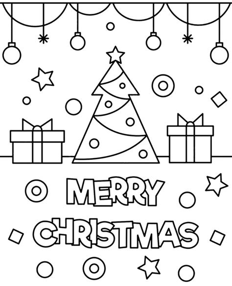 Merry Christmas Card For Coloring Pages For Children