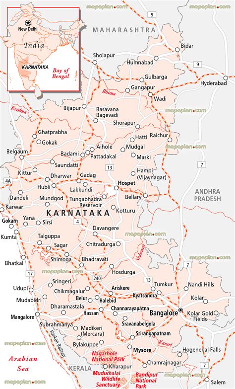Let's take a closer so, buy a karnataka road map and start exploring this beautiful state. Bangalore map - Bangalore on the map of Karnataka region & India - Free printable virtual ...