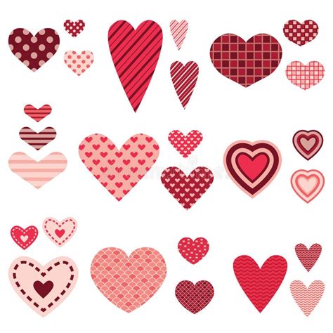 Different Hearts Vector Set Stock Vector Illustration Of Vector