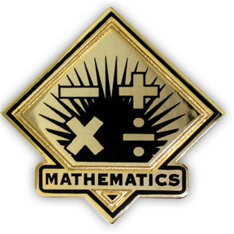 Pinmarts Black And Gold Mathematics Student School Teacher Lapel Pin