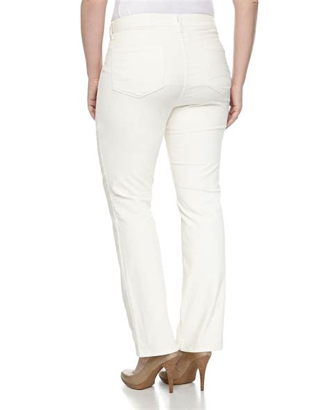 Nydj Marilyn Straight Leg Corduroy Jeans Winter White In White Winter