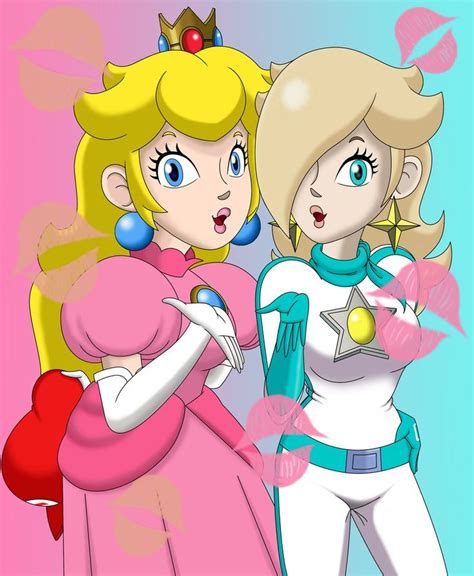 Peach And Rosalina Blowing A Kiss Princess Peach Mario Kart Peach Mario Kart Peach