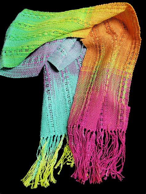 Organic Cotton Rainbow Hand Woven Scarf Hand Dyed Cotton Etsy