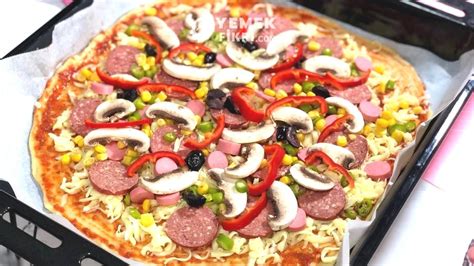Yulaf Tabanl Pizza Tarifi Yemeklik Tarifler