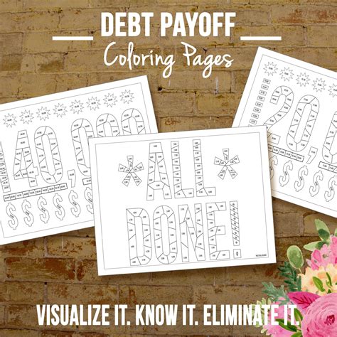 Financial Organizer Debt Payoff Coloring Pages Etsy In 2022 Debt
