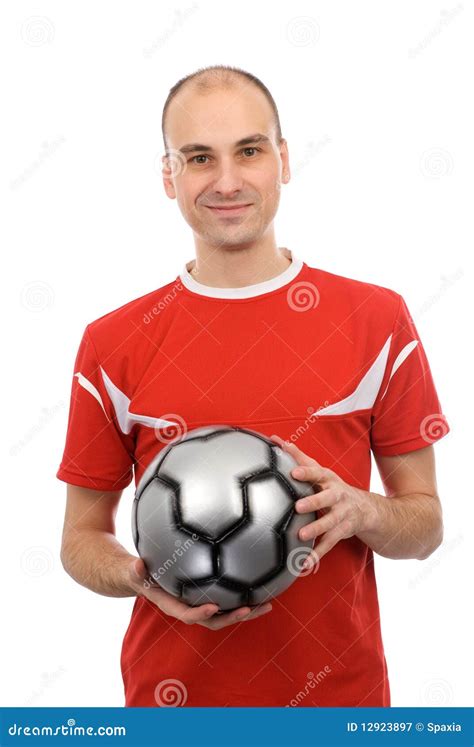 Young Man Holding A Soccer Ball Royalty Free Stock Photography Image