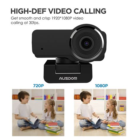 Ausdom 1080p Pc Webcam With Microphone Aw635 Full Hd Usb Streaming Web
