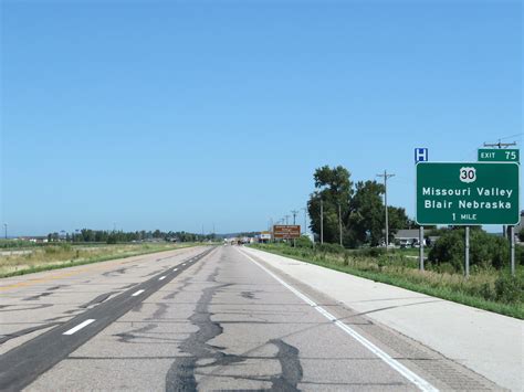 Iowa Interstate 29 Northbound Cross Country Roads
