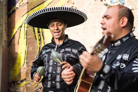 Mexican Latin American Spanish Musicians On The Streets Stock Photo