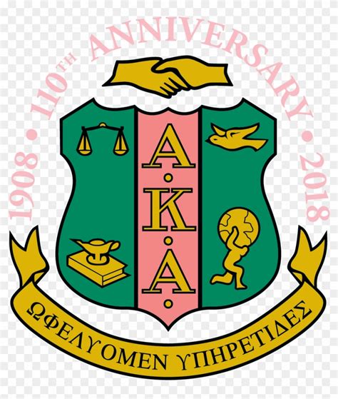 Aka 1908 110th Anniv 2018 Logo Alpha Kappa Alpha Shield Free