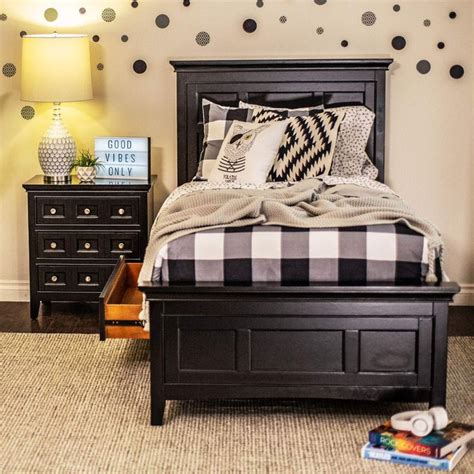 Since we pull our inventory from warehouse overstock and gently used floor samples, you won't even. Youth Bedroom Set w/ Black Wood Twin Bed, Chest ...