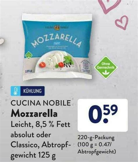 Cucina Nobile Mozzarella Angebot Bei Aldi Süd