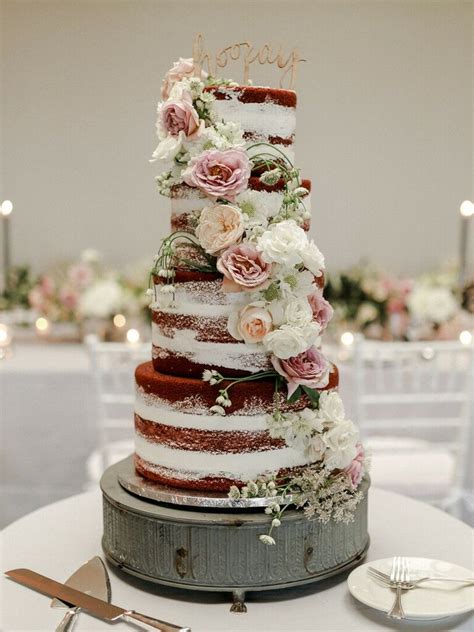 Semi Naked Wedding Cakes That Are Light On Frosting