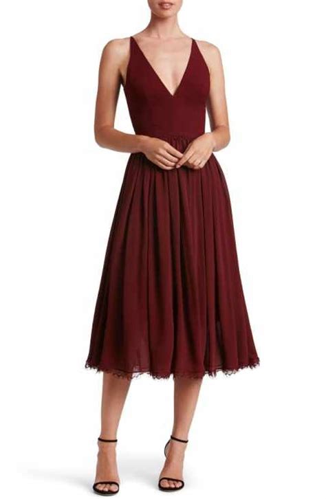 Pin By A Practical Wedding On So Fancy Burgundy Dress Guest Dresses
