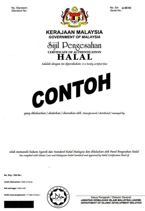 © hab halal malaysia ®2012. Contoh Sijil Halal JAKIM - Kursus Pengendalian Makanan ...