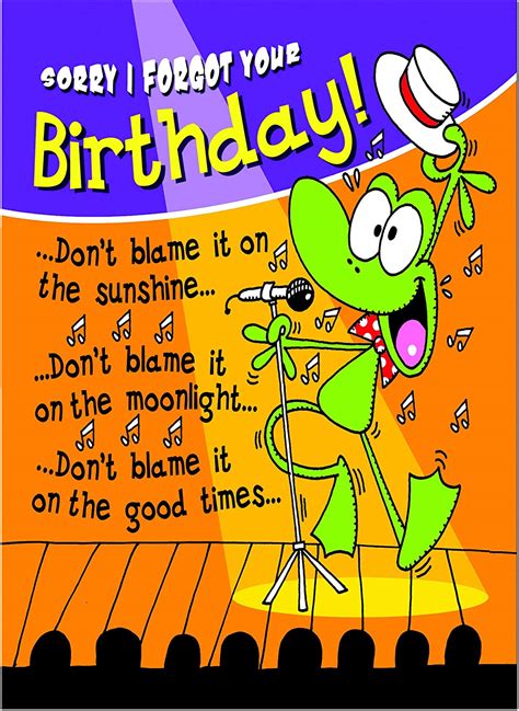 Doodlecards Funny Belated Birthday Card Medium Uk