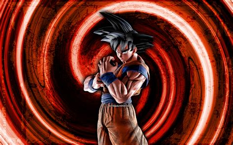 Download Wallpapers 4k Son Goku Black Orange Grunge Background Dbz