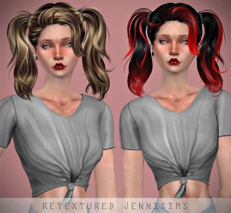 Jenni Sims Newsea`s Guilty Romance Hair Retextured Sims 4 Hairs