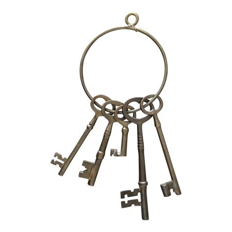 antique skeleton key ring with 5 keys chairish