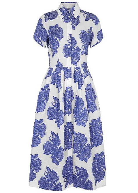 Evi Grintela Nellie Floral Print Seersucker Midi Dress Harvey Nichols